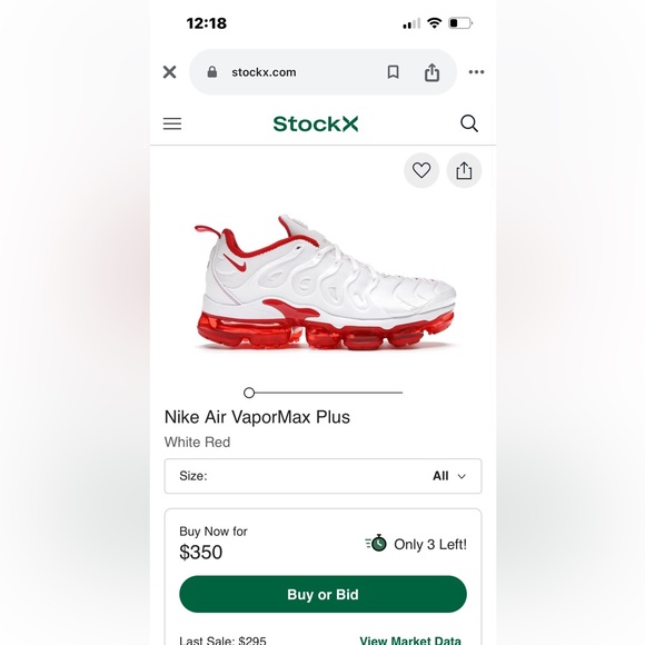 Nike air vapor max red and whites 11.5 men - Picture 5 of 5